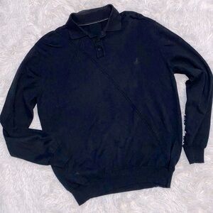 Kangol vintage Y2K black knit collared bowler sweater